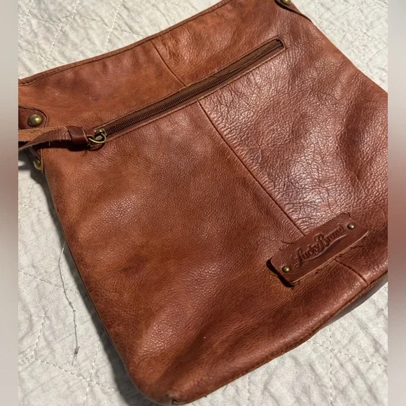 Luck Brand Brown Leather Crossbody Boho Bag with Braided Accent Causal Purse. - Picture 6 of 16